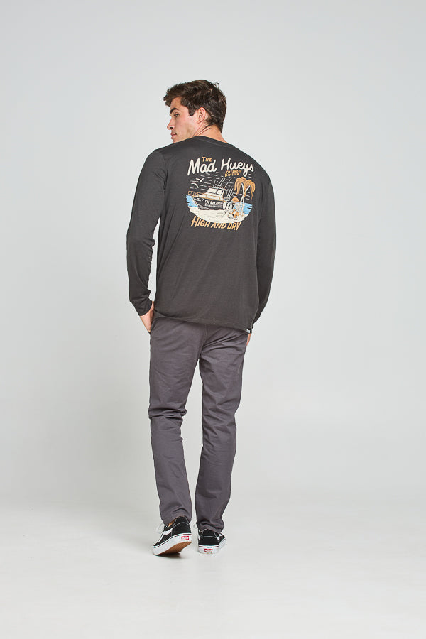 HIGH AND DRY | UPF 30+ LS TEE - VINTAGE BLACK