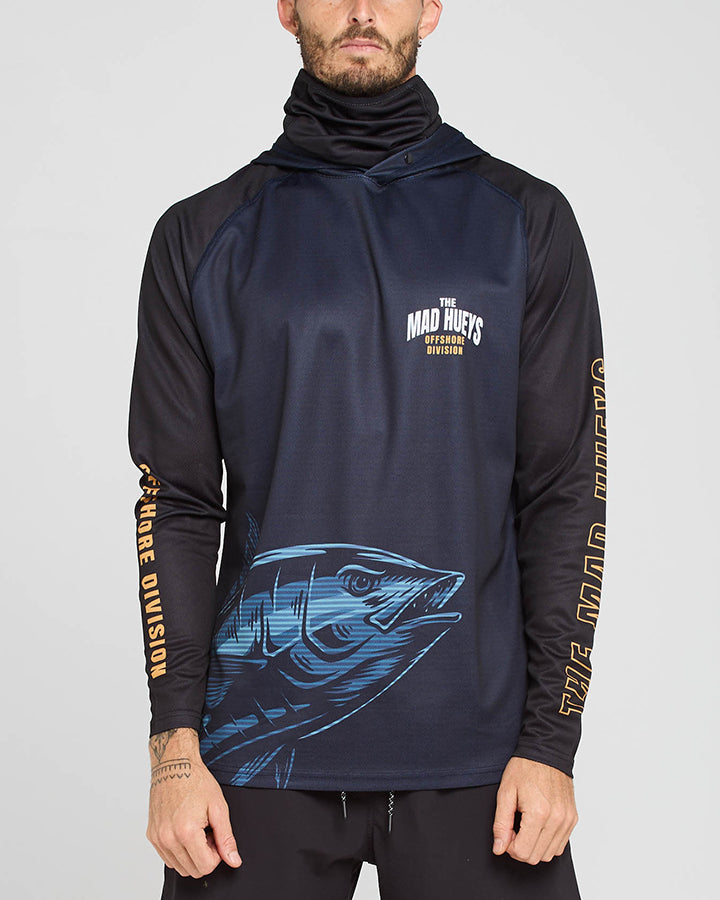 HOOKED TUNA | HOODED FISHING JERSEY - NAVY