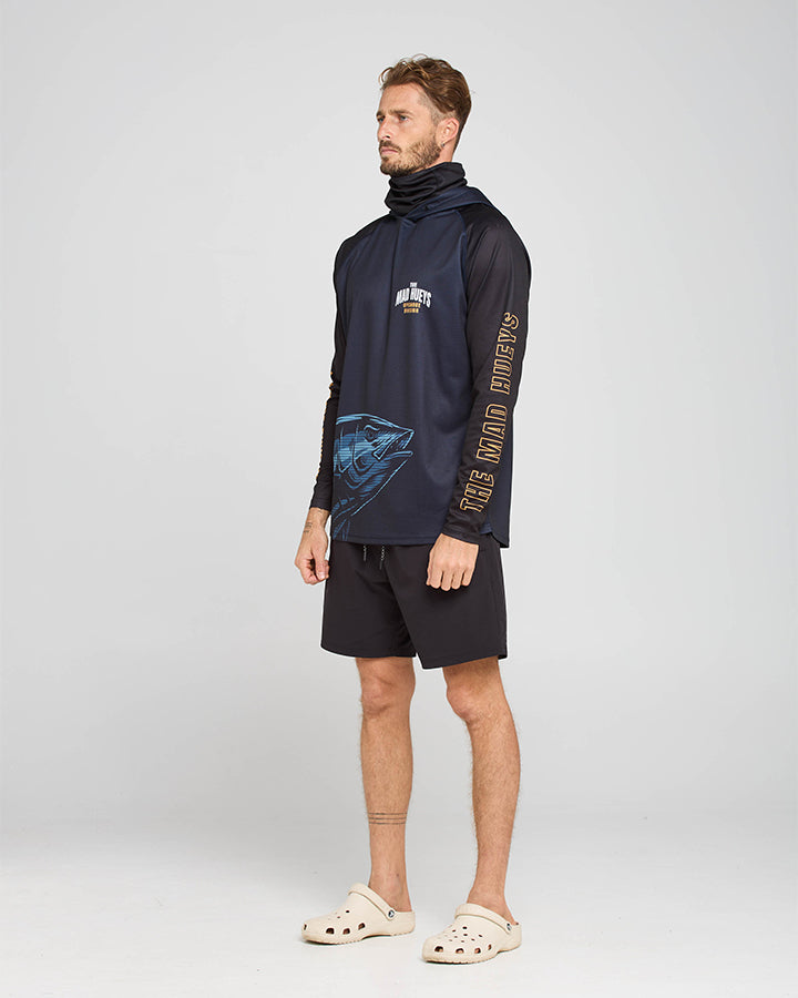 HOOKED TUNA | HOODED FISHING JERSEY - NAVY