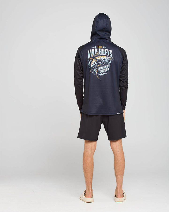 HOOKED TUNA | HOODED FISHING JERSEY - NAVY