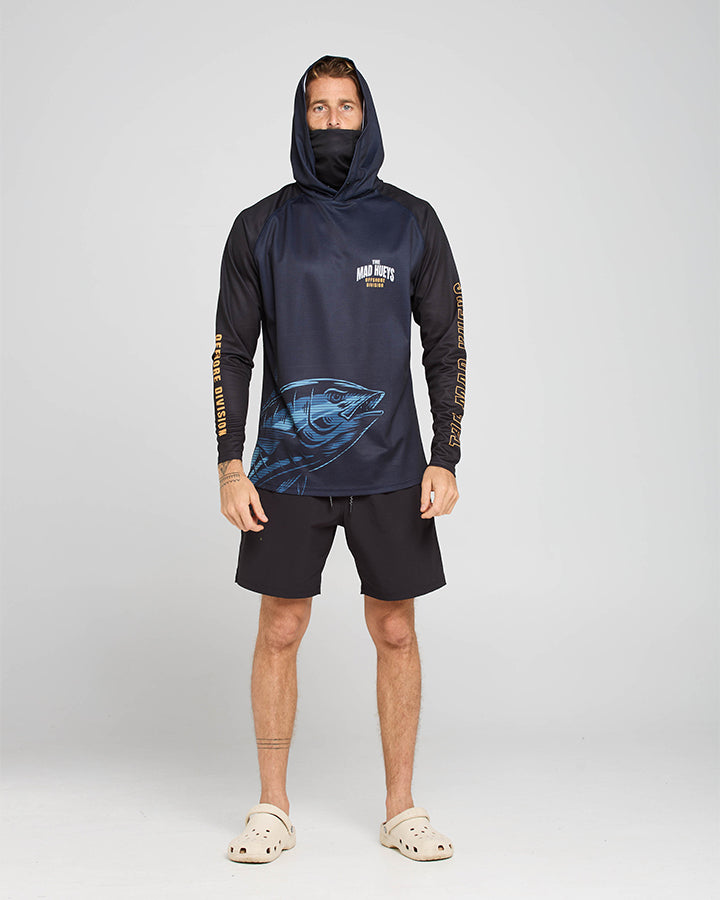 HOOKED TUNA | HOODED FISHING JERSEY - NAVY