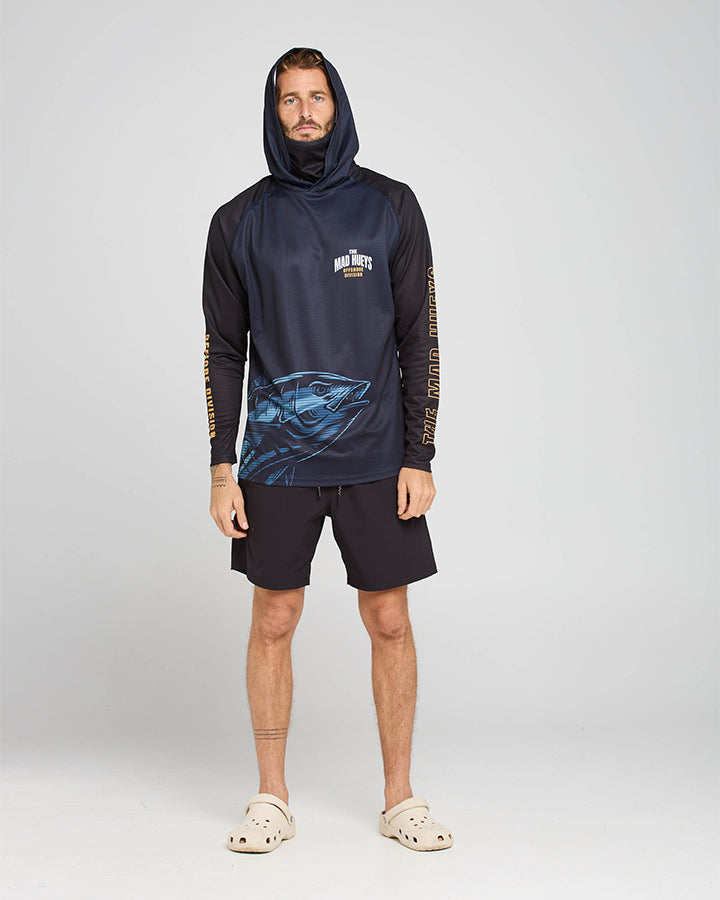 HOOKED TUNA | HOODED FISHING JERSEY - NAVY