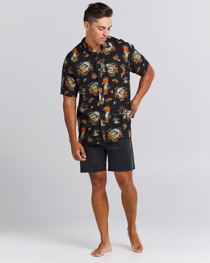 LOOSE IN PARADISE | WOVEN SHIRT - VINTAGE BLACK