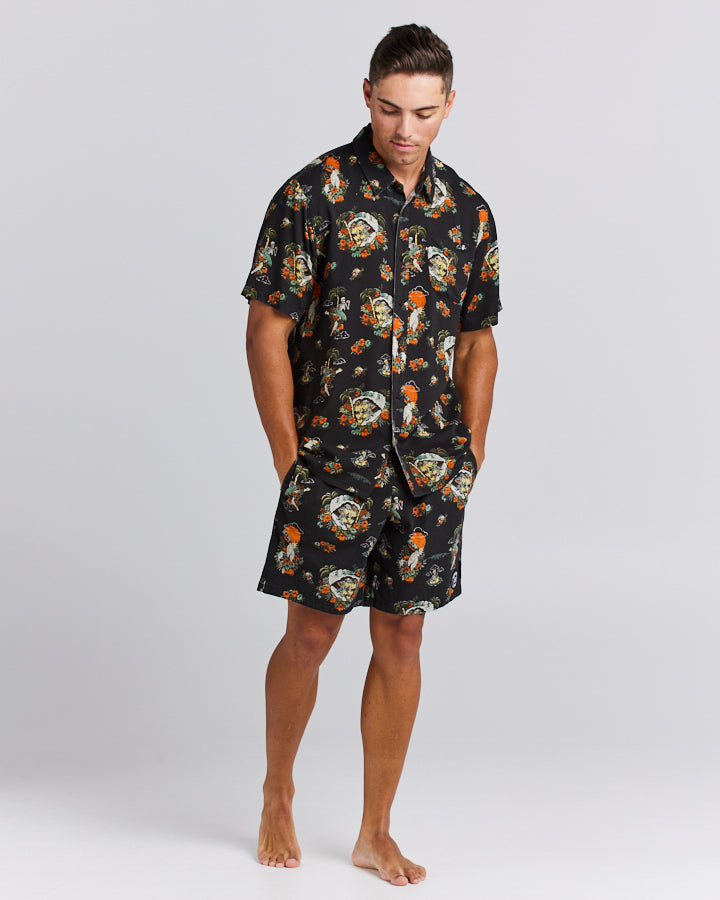 LOOSE IN PARADISE | WOVEN SHIRT - VINTAGE BLACK