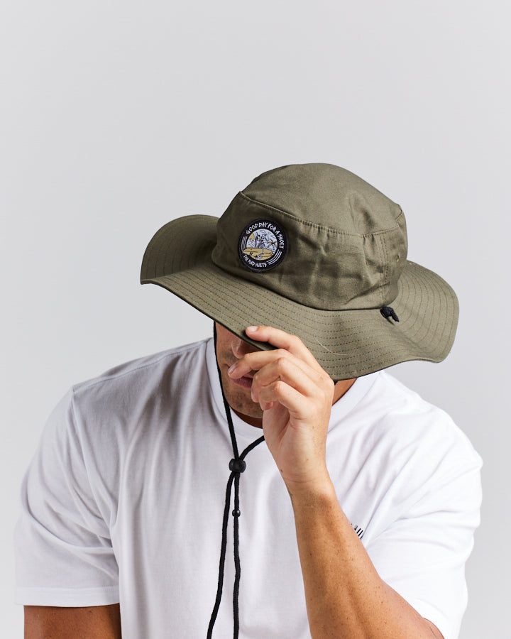 GOOD DAY | WIDE BRIM HAT - DUSTY GREEN