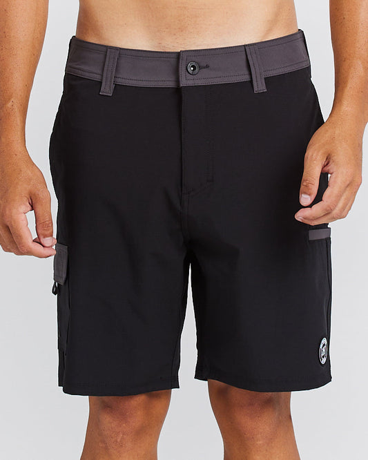 CROSS WINDS | HYBRID SHORT 19" - CHARCOAL/BLACK