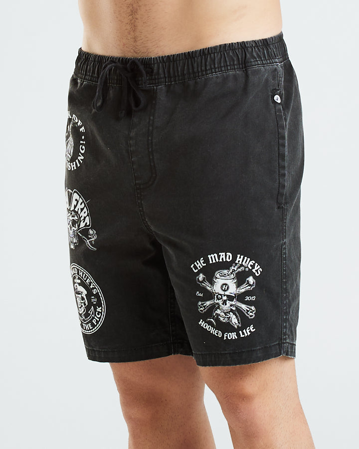 HOOKED FOR LIFE | CHINO SHORT 18" - BLACK