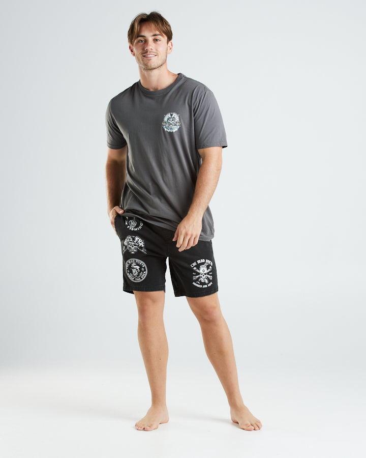 HOOKED FOR LIFE | CHINO SHORT 18" - BLACK