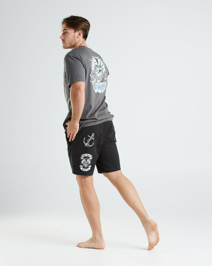 HOOKED FOR LIFE | CHINO SHORT 18" - BLACK