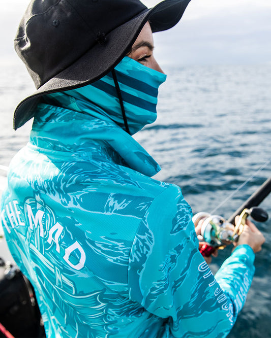 MARLIN ANCHOR | WOMENS FISHING SCARF - AQUA