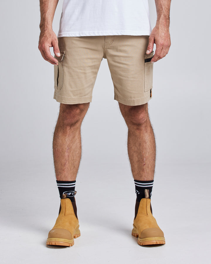 19” HEAVY DUTY STRETCH | WORK SHORT - TAN