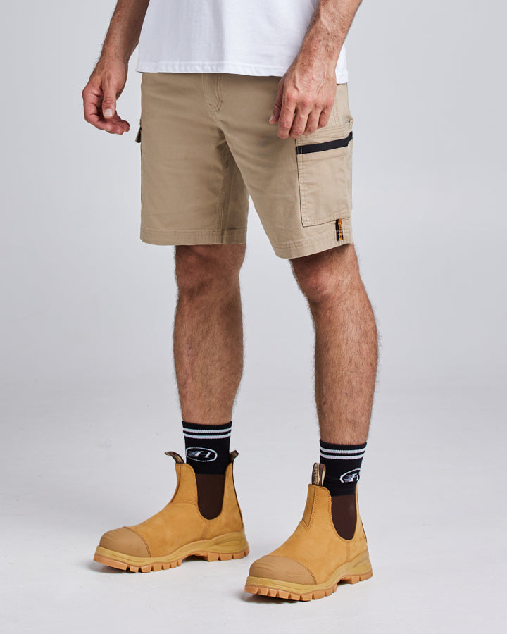 19” HEAVY DUTY STRETCH | WORK SHORT - TAN