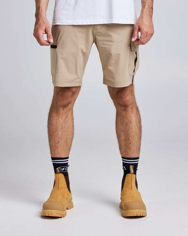 19” LIGHT WEIGHT STRETCH | WORK SHORT - TAN