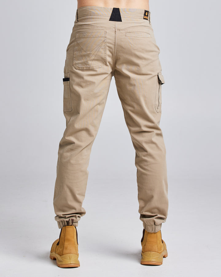 HEAVY DUTY STRETCH ELASTIC CUFF | WORK PANT - TAN