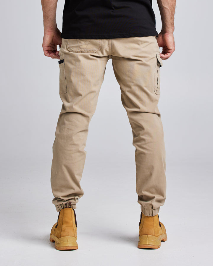 HEAVY DUTY STRETCH ELASTIC CUFF | WORK PANT - TAN