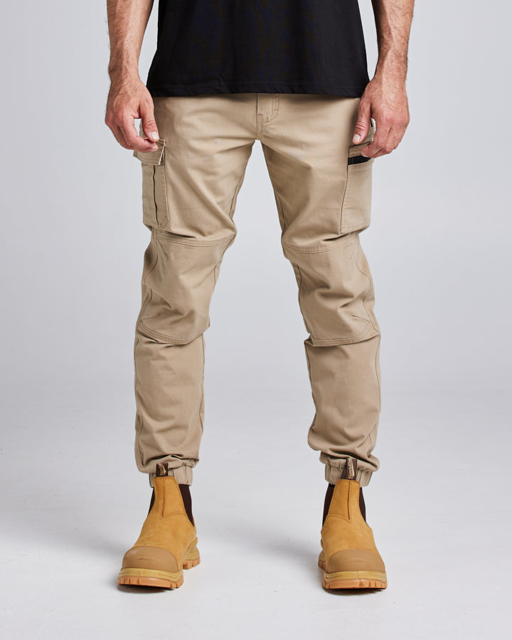 HEAVY DUTY STRETCH ELASTIC CUFF | WORK PANT - TAN