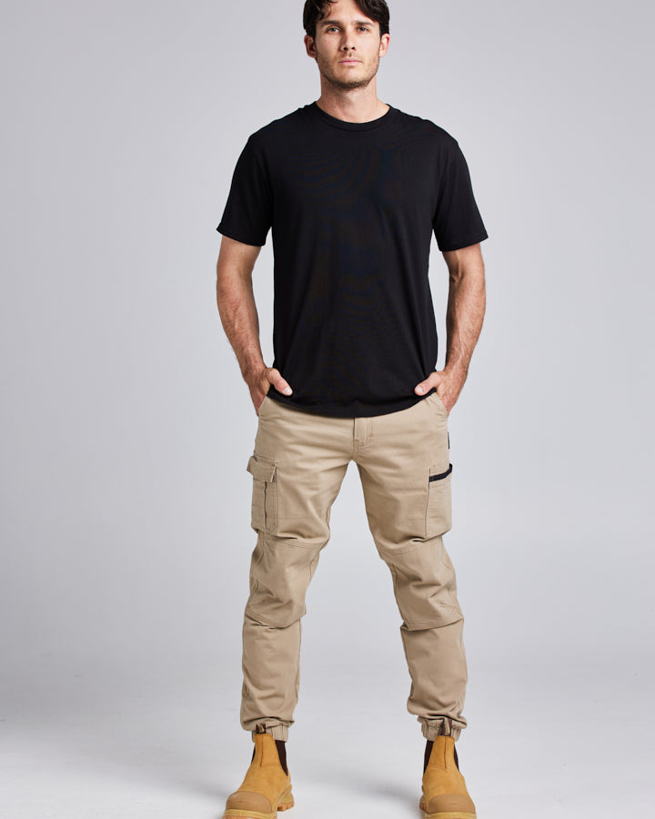 HEAVY DUTY STRETCH ELASTIC CUFF | WORK PANT - TAN