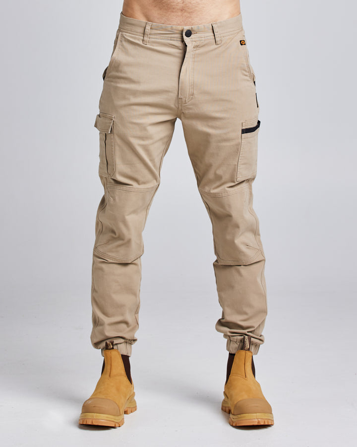 HEAVY DUTY STRETCH ELASTIC CUFF | WORK PANT - TAN