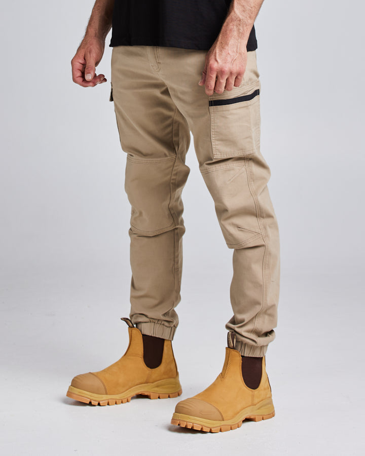 HEAVY DUTY STRETCH ELASTIC CUFF | WORK PANT - TAN