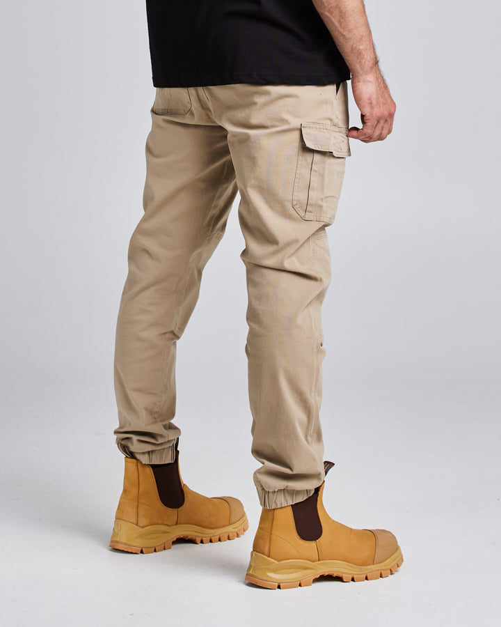 HEAVY DUTY STRETCH ELASTIC CUFF | WORK PANT - TAN