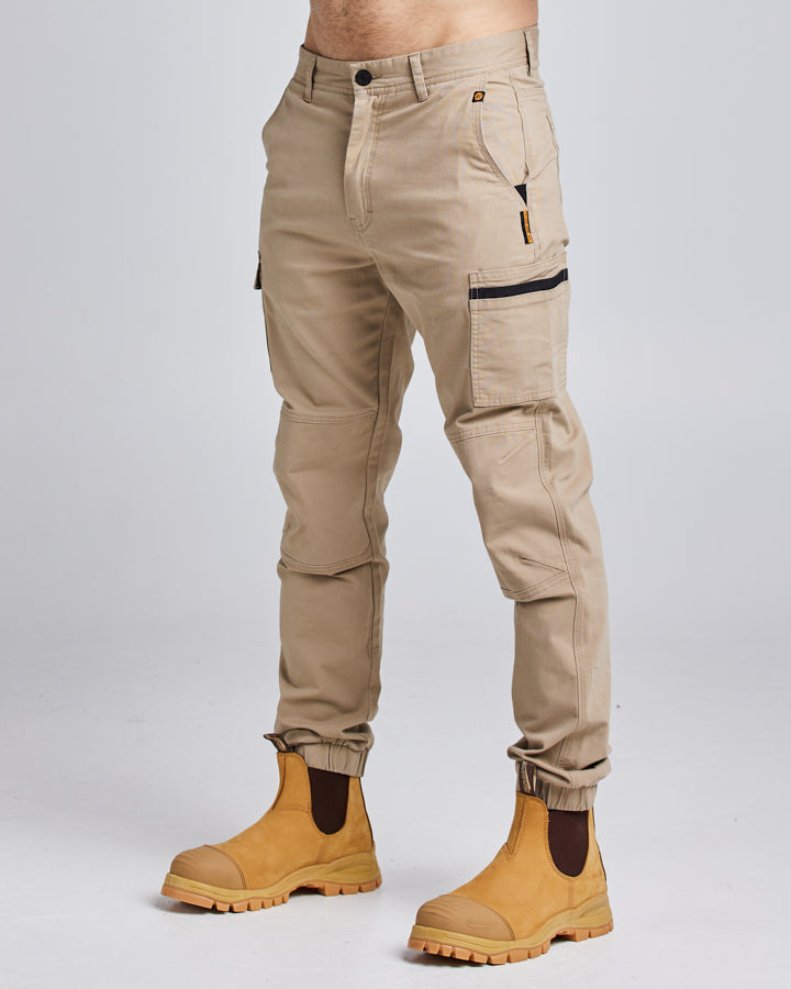 HEAVY DUTY STRETCH ELASTIC CUFF | WORK PANT - TAN