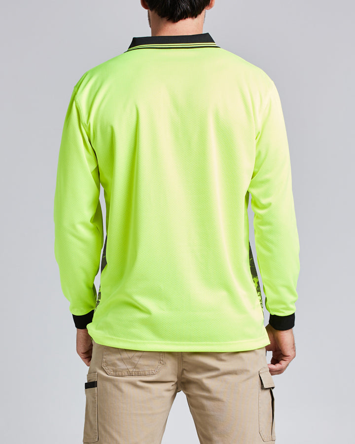 HIGH VIS | LS WORK POLO - YELLOW