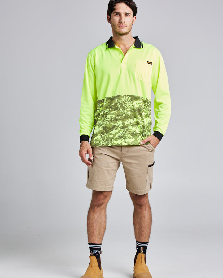 HIGH VIS | LS WORK POLO - YELLOW