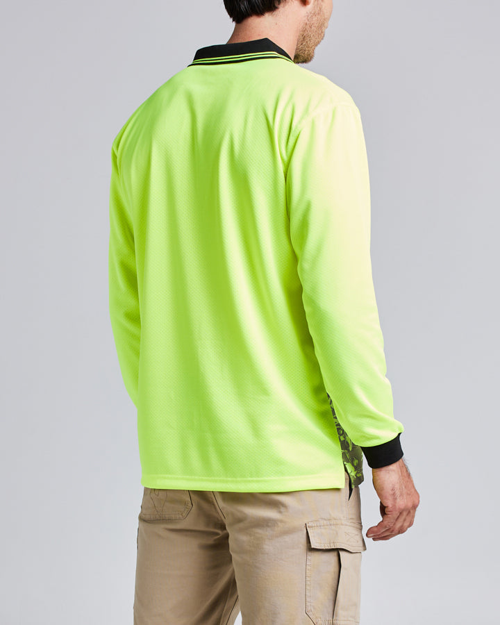 HIGH VIS | LS WORK POLO - YELLOW